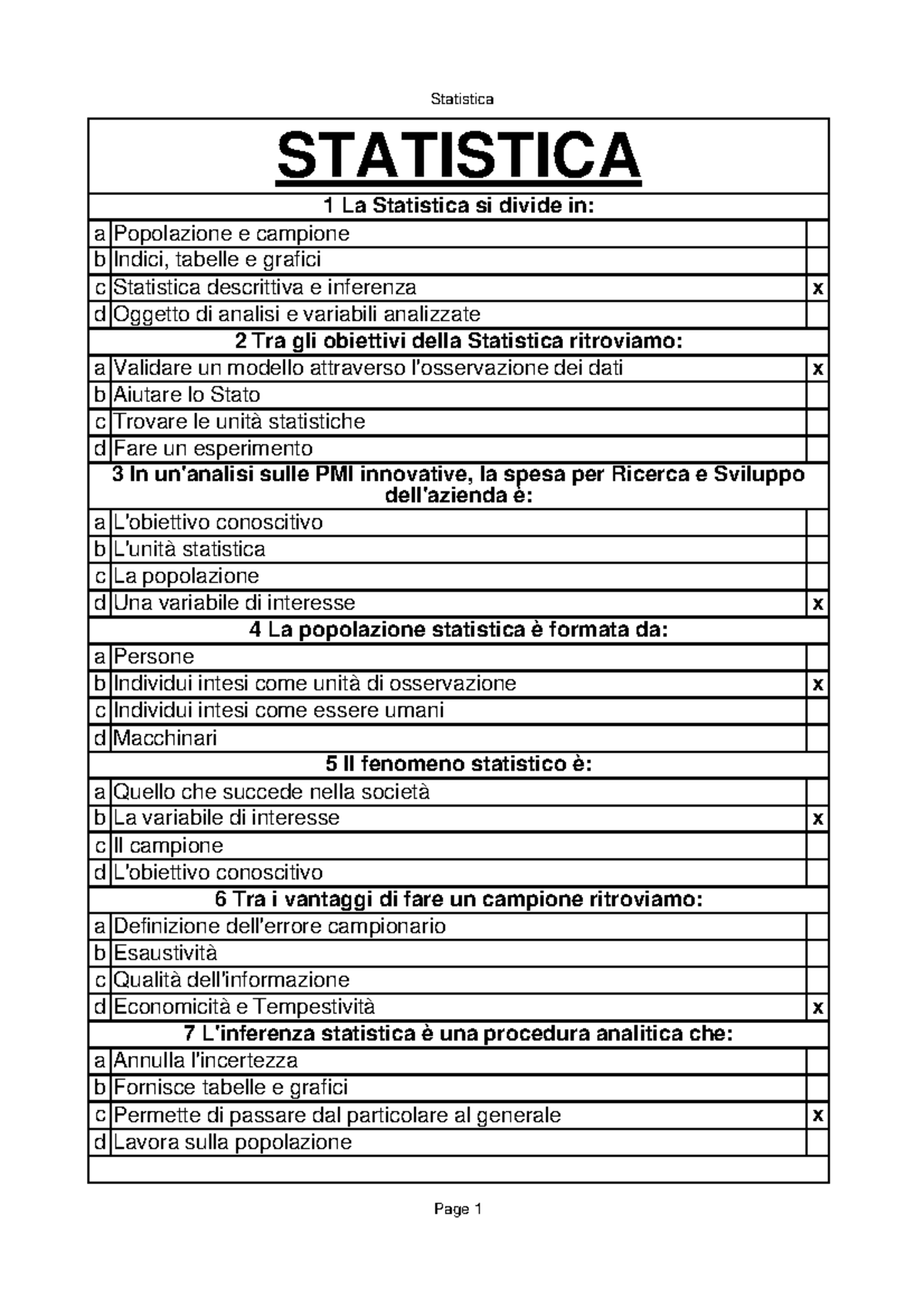 Statistica - Banca Dati - STATISTICA 1 La Statistica Si Divide In: A ...