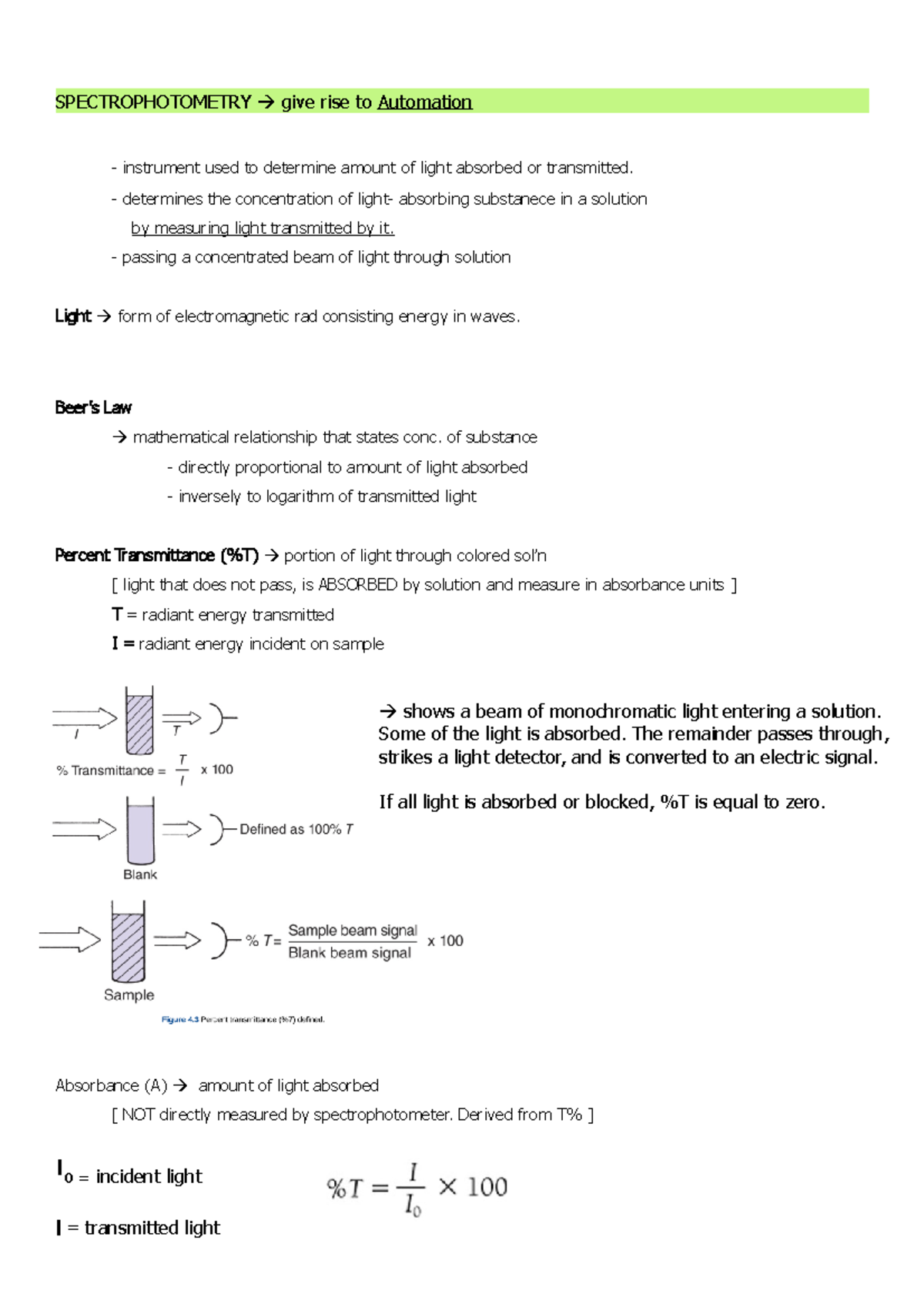 Spectrophotometry - SPECTROPHOTOMETRY give rise to Automation ...