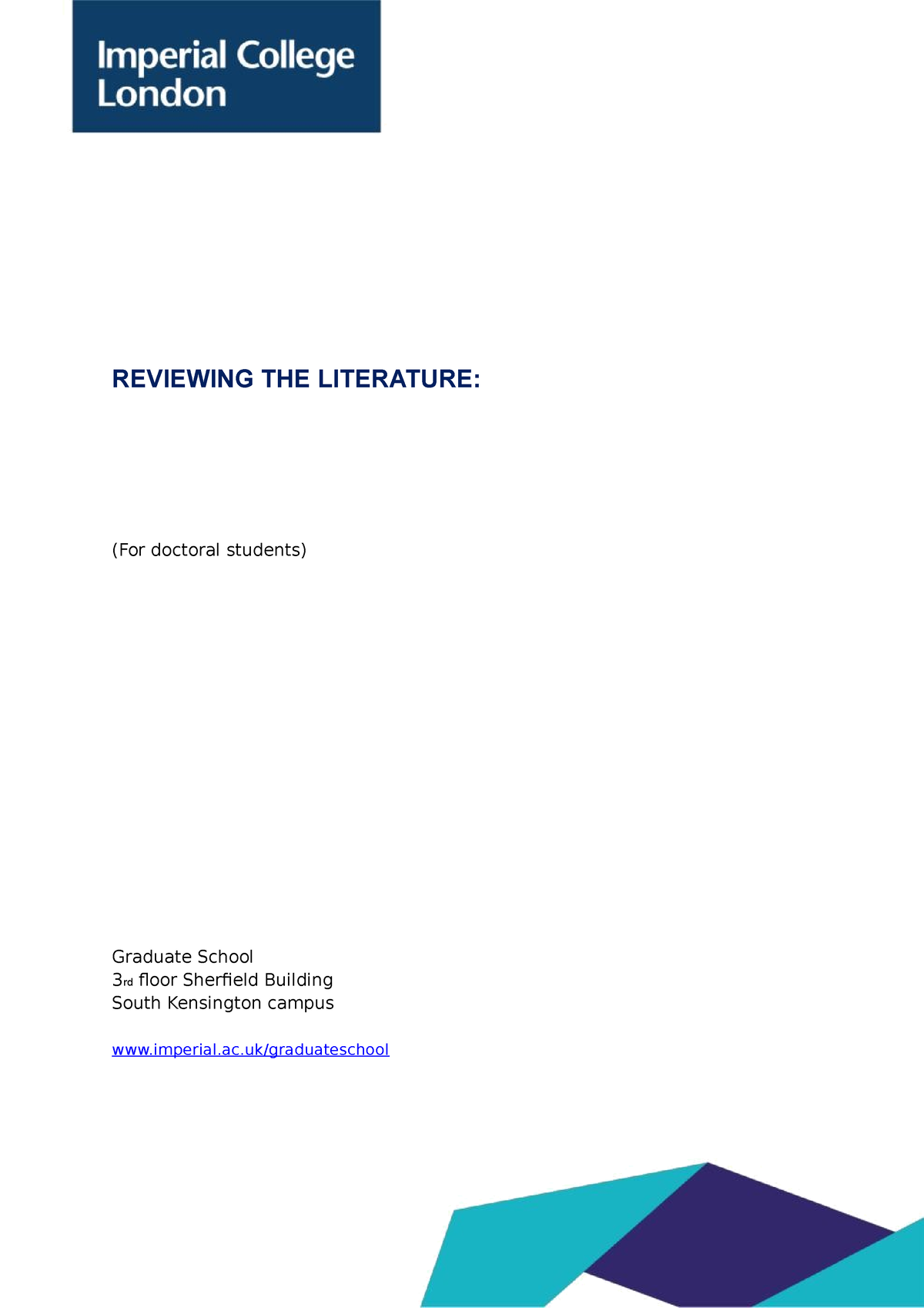 Literature review template 16 - REVIEWING THE LITERATURE: (For doctoral ...