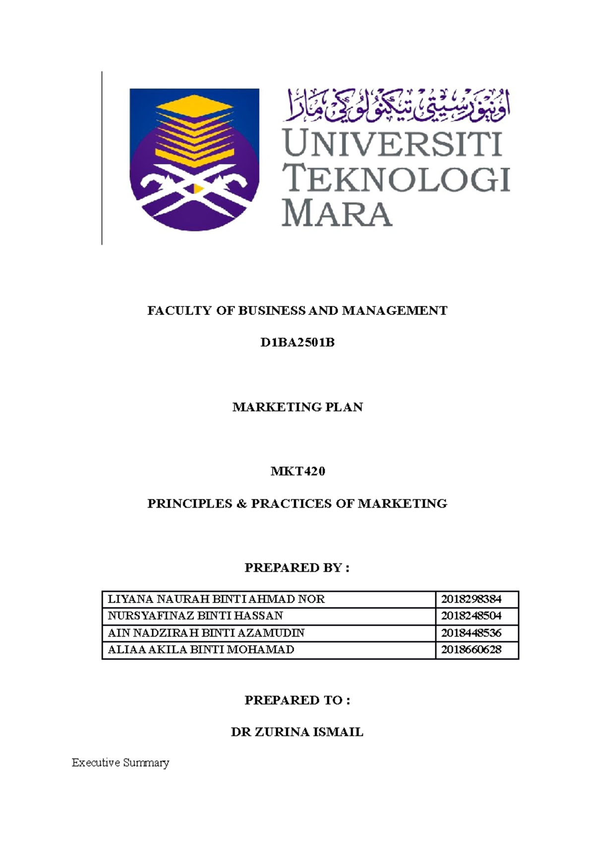 PHASE 1: STRATEGIC PLANNING - FACULTY OF BUSINESS AND MANAGEMENT ...