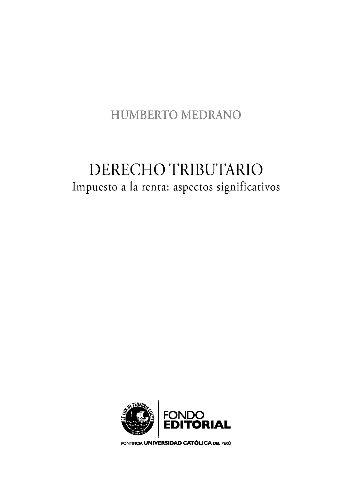 A Medrano H Contribuyentes Derecho Tributario Impuesto A La Renta