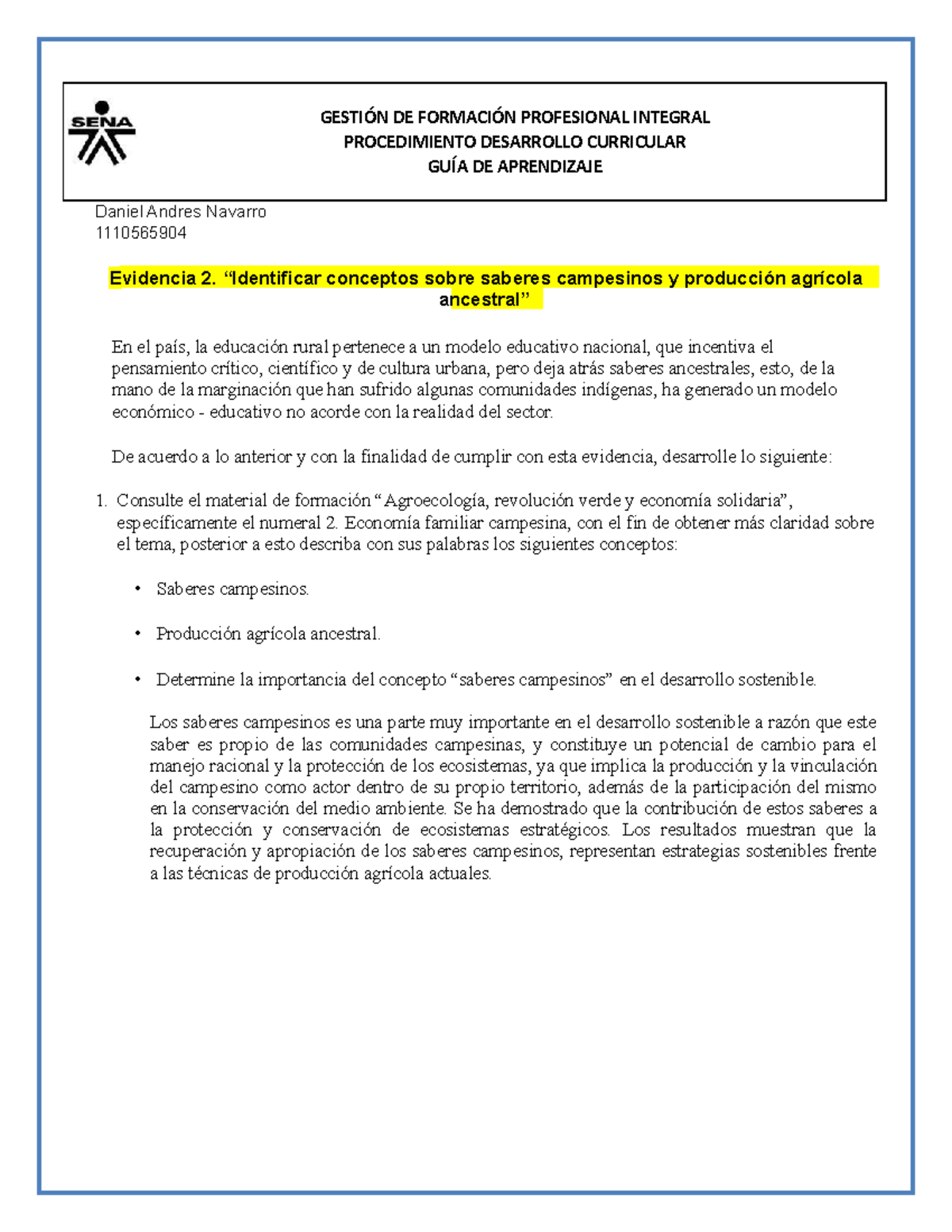 Evidencia Cuadro Comparativo Identificar Conceptos Sobre Saberes 