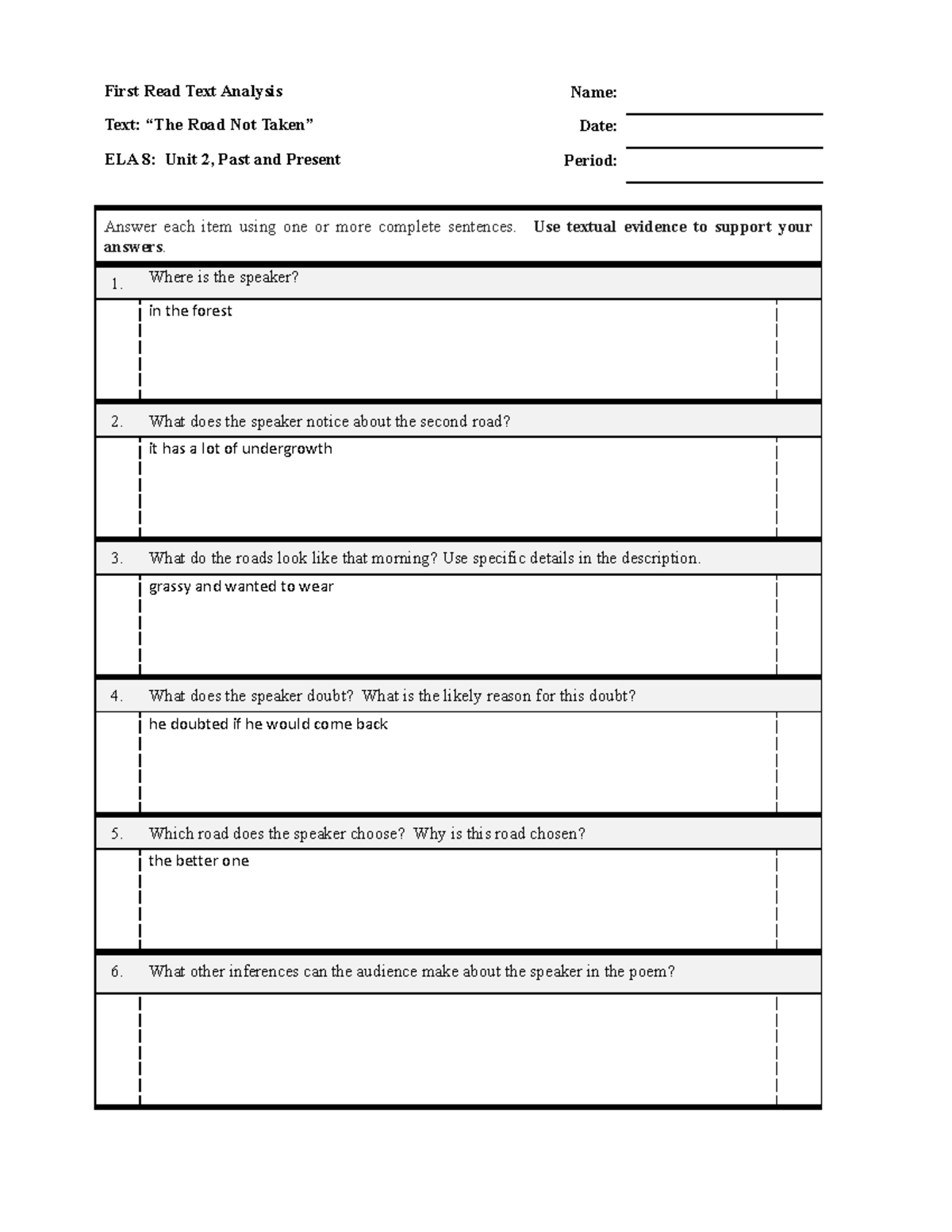 2021-11-30 The Road Not Taken First Read - First Read Text Analysis 