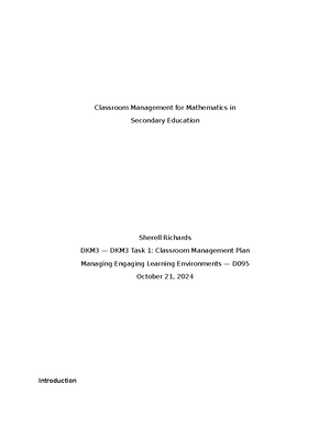 Fundamentals of Diverse Learners D096 Task 3 - Fundamentals of Diverse ...