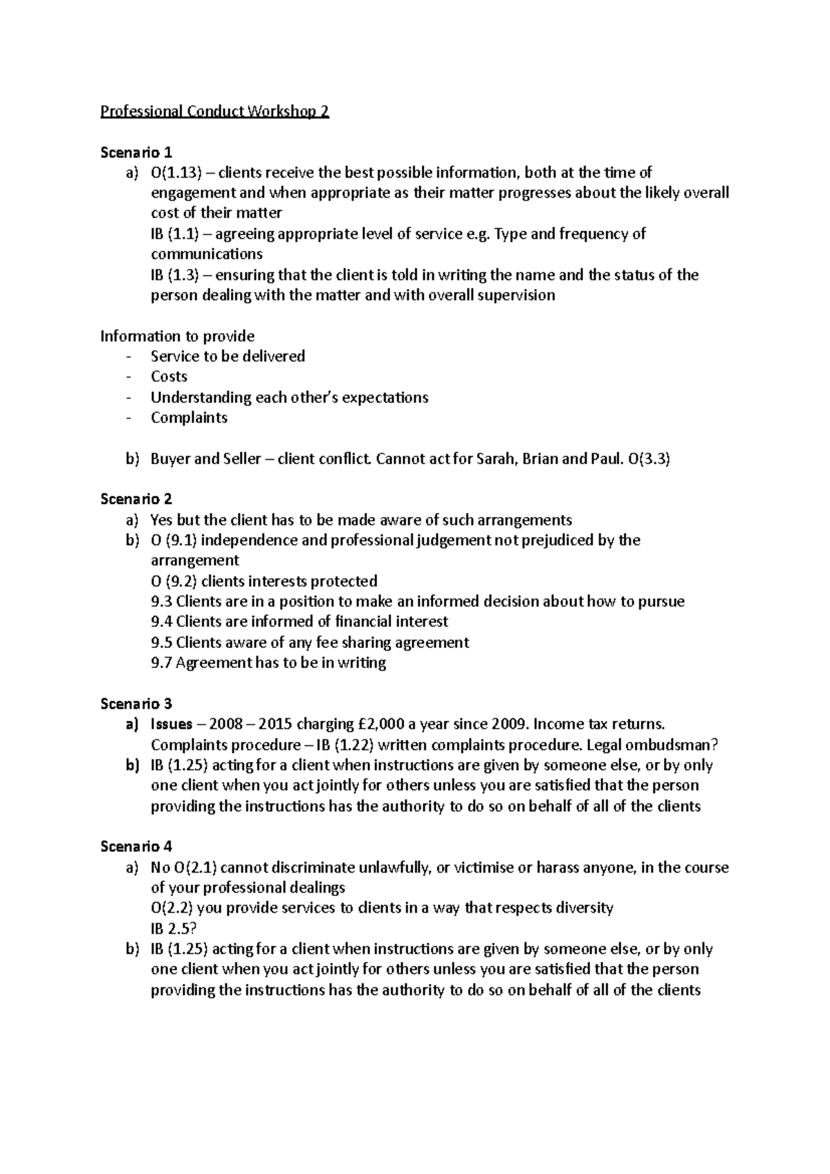 Professional Conduct 2 Type and frequency of communications