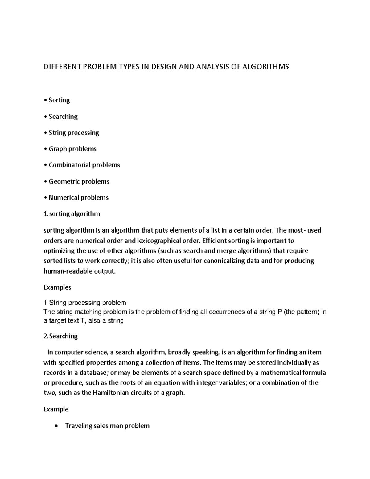 Problem solving in Design and analysis of algorithm - DIFFERENT PROBLEM ...