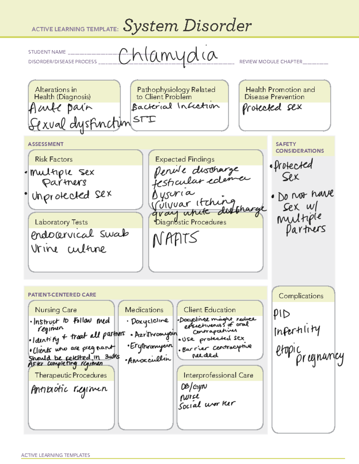 chlamydia-ati-active-learning-templates-system-disorder-student