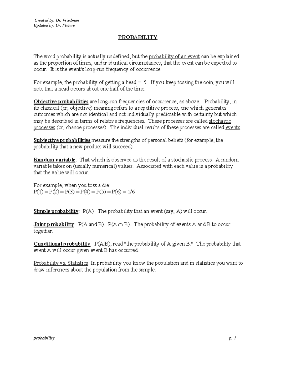 L3 Probabilities - Lecture notes lecture notes statistics - Updated by ...