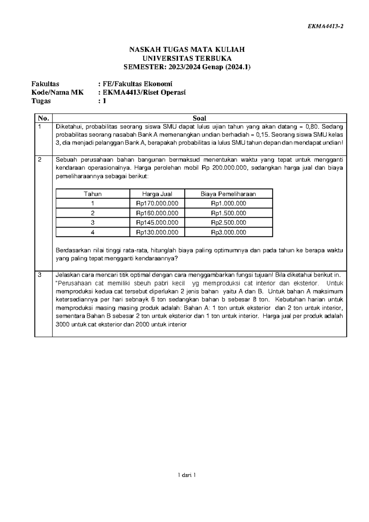 Soal Ekma4413 Tmk1 2 - Summary Intro To Accounting - EKMA4413- 2 1 Dari ...