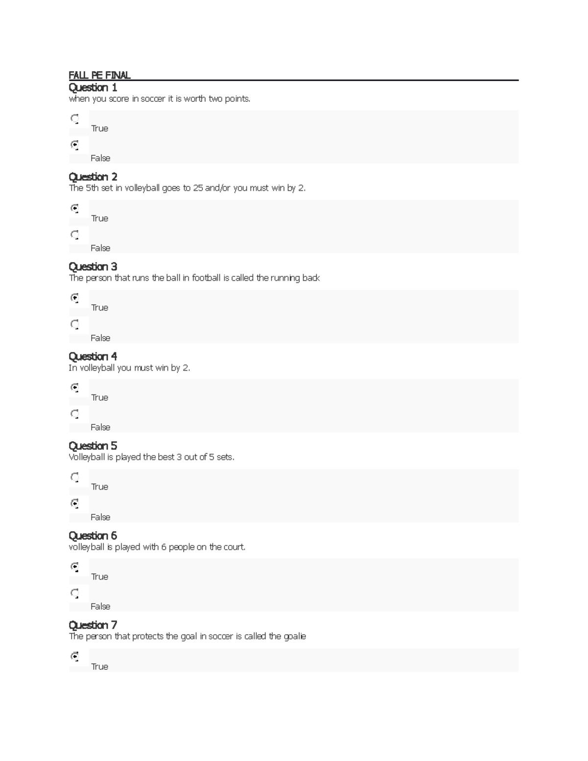 Fall 2022 PE Final Exam - pgysical essam - FALL PE FINAL Question 1 ...