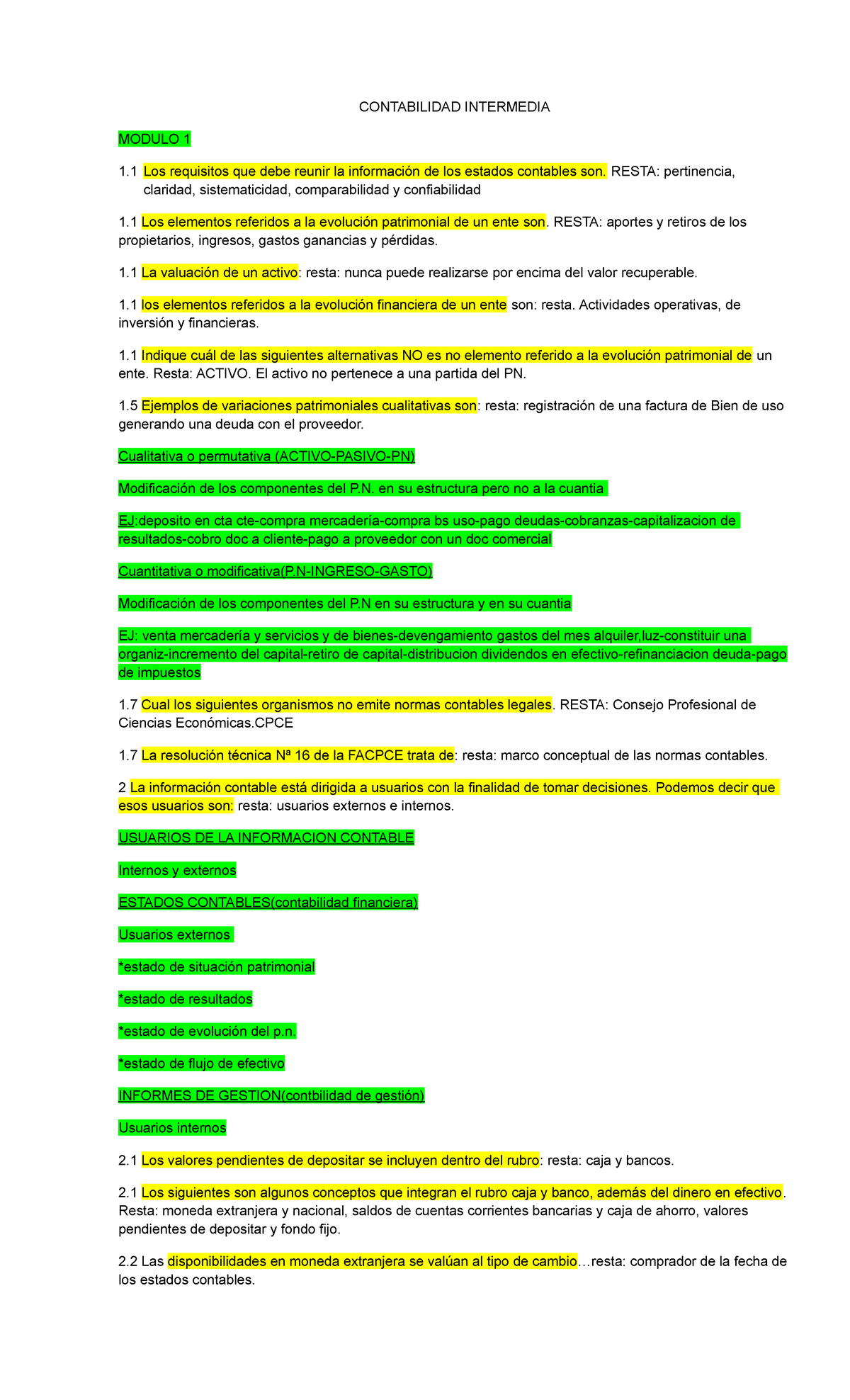 Contabilidad Intermedia Preguntero 1 Contabilidad Intermedia Modulo 1 1 Requisitos Que Debe 0489