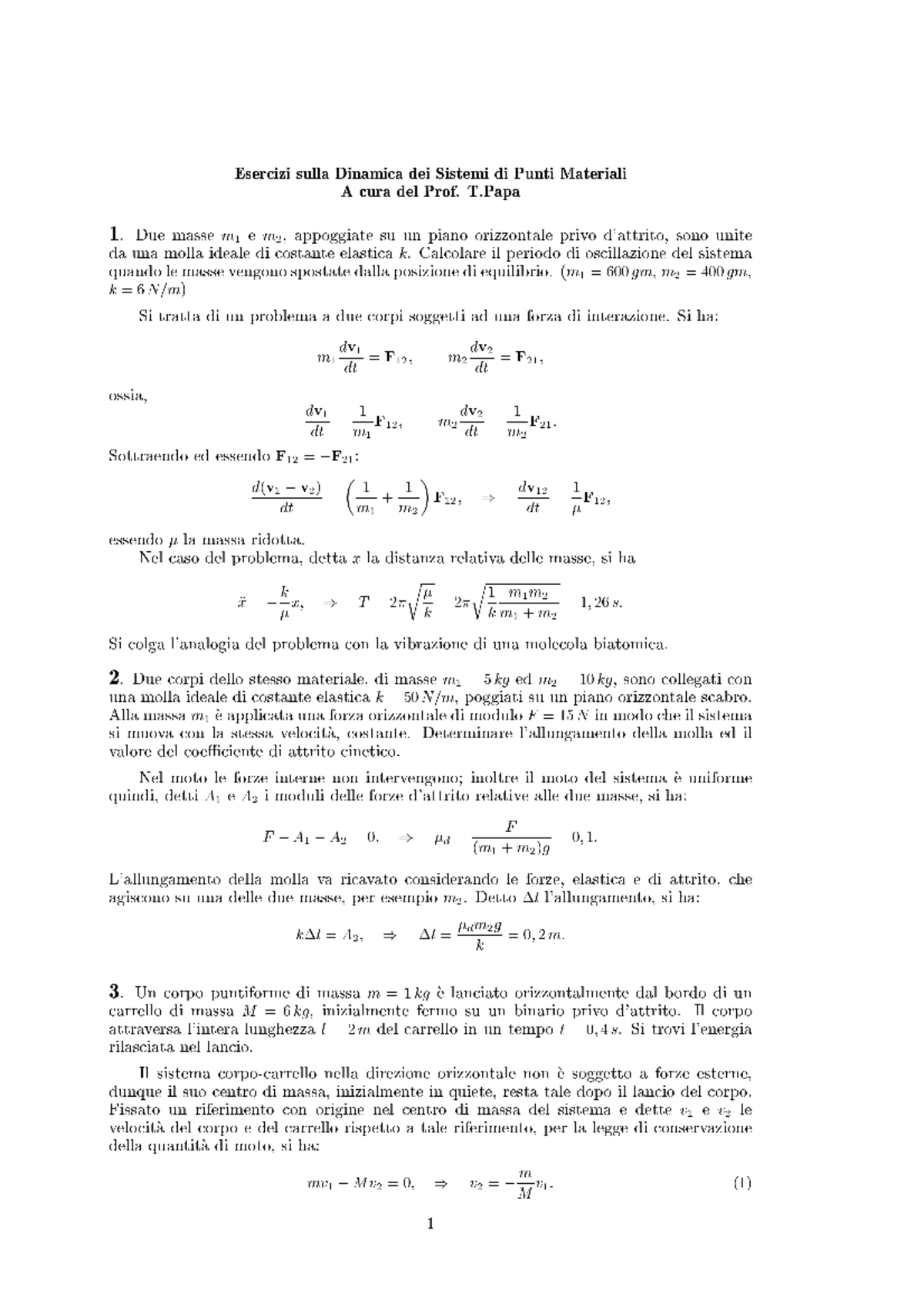 Esercizi Svolti Fisica Liceo Scientifico Pdf