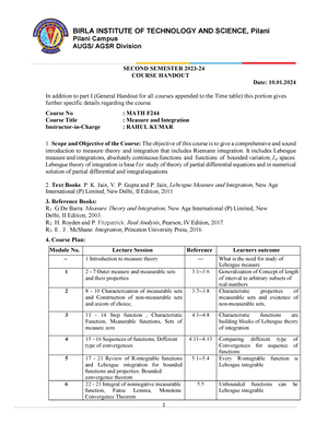 MATH F244 - Course Handout - SECOND SEMESTER 2018- 07-01- Course ...