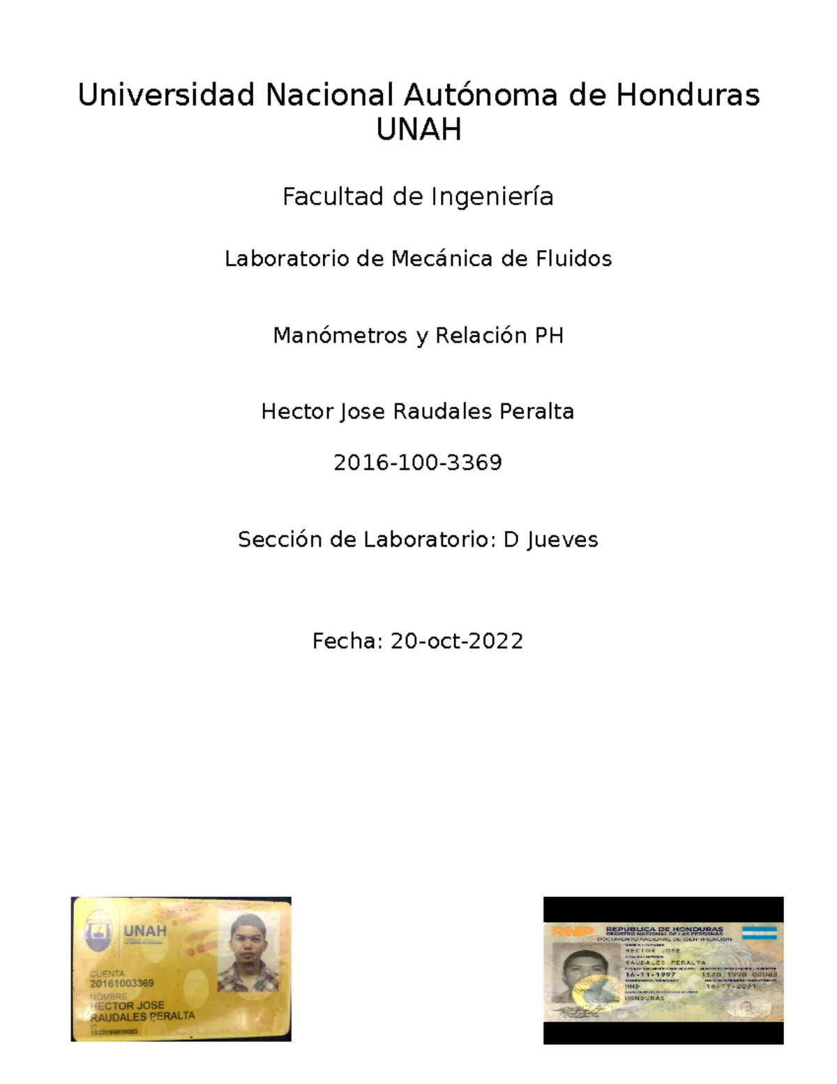 D-1500 Laboratorio #2 Hector Jose Raudales - Universidad Nacional ...
