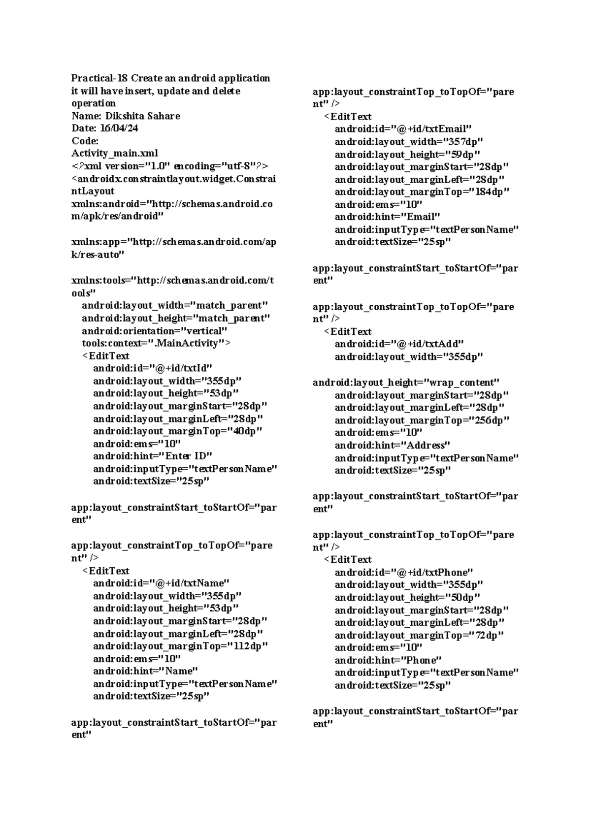 Program 22 - Android - Practical-18 Create an android application it ...