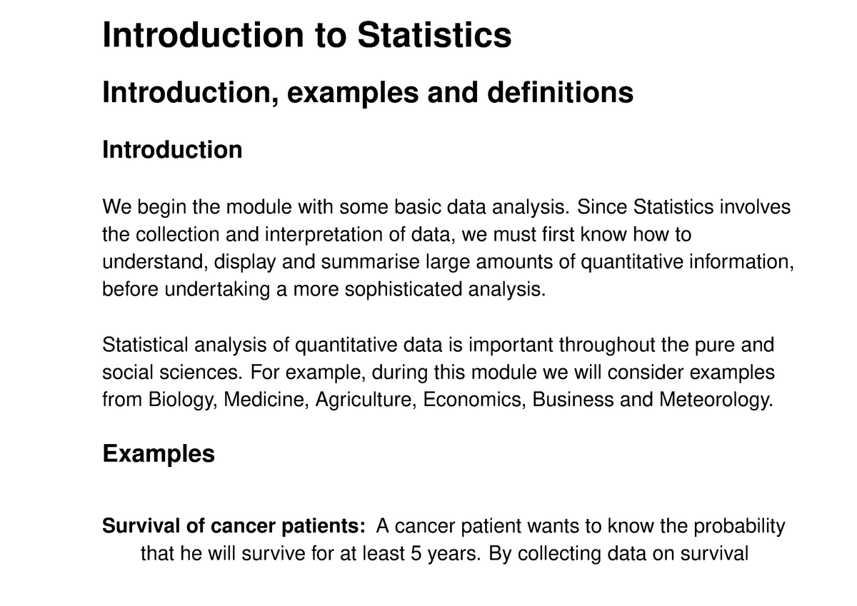 statistics introduction essay