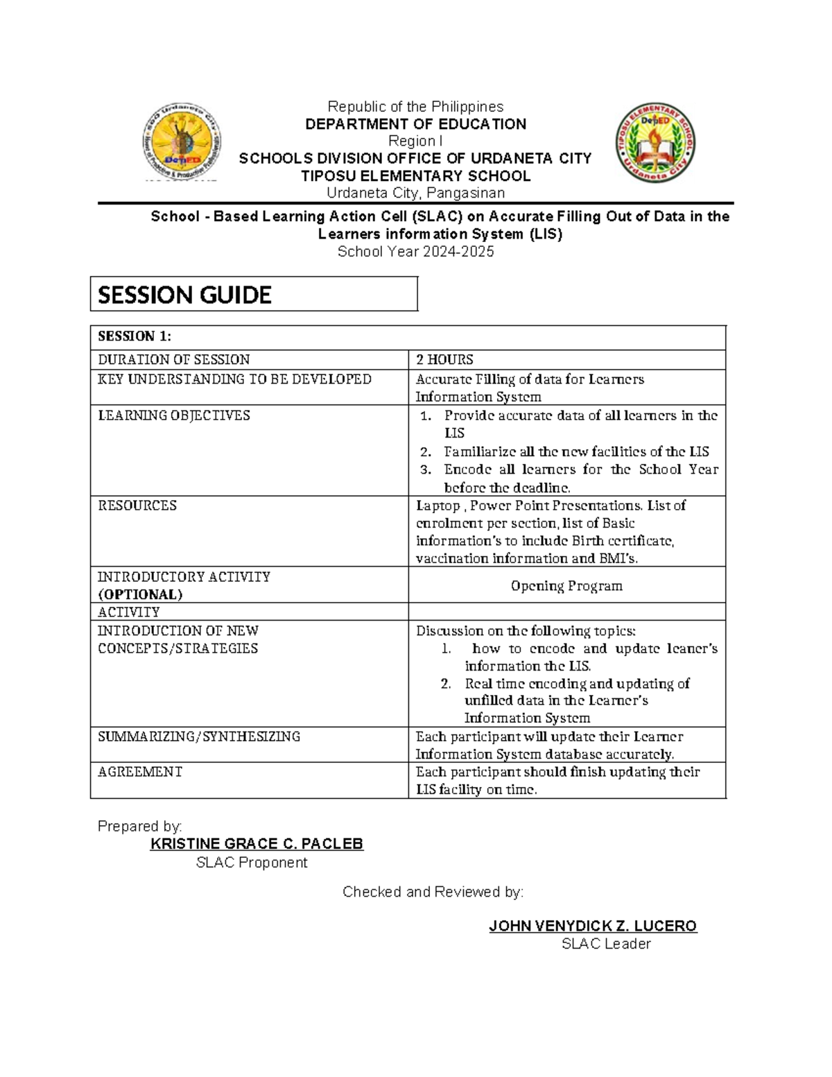 Session- Guide - Republic of the Philippines DEPARTMENT OF EDUCATION ...