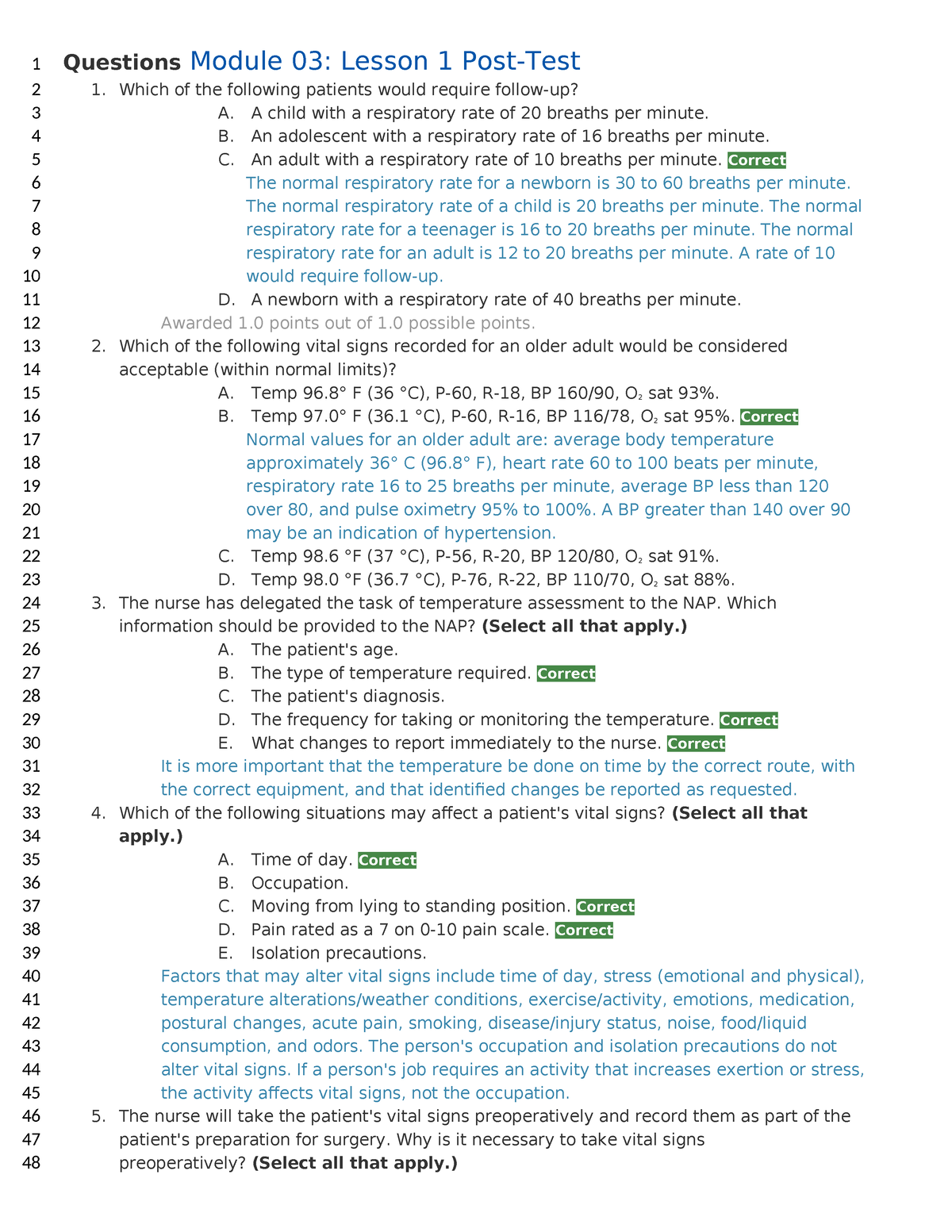 Evolve-NSG121 Health Assessment Post-Ex-Review - Questions Module 03 ...