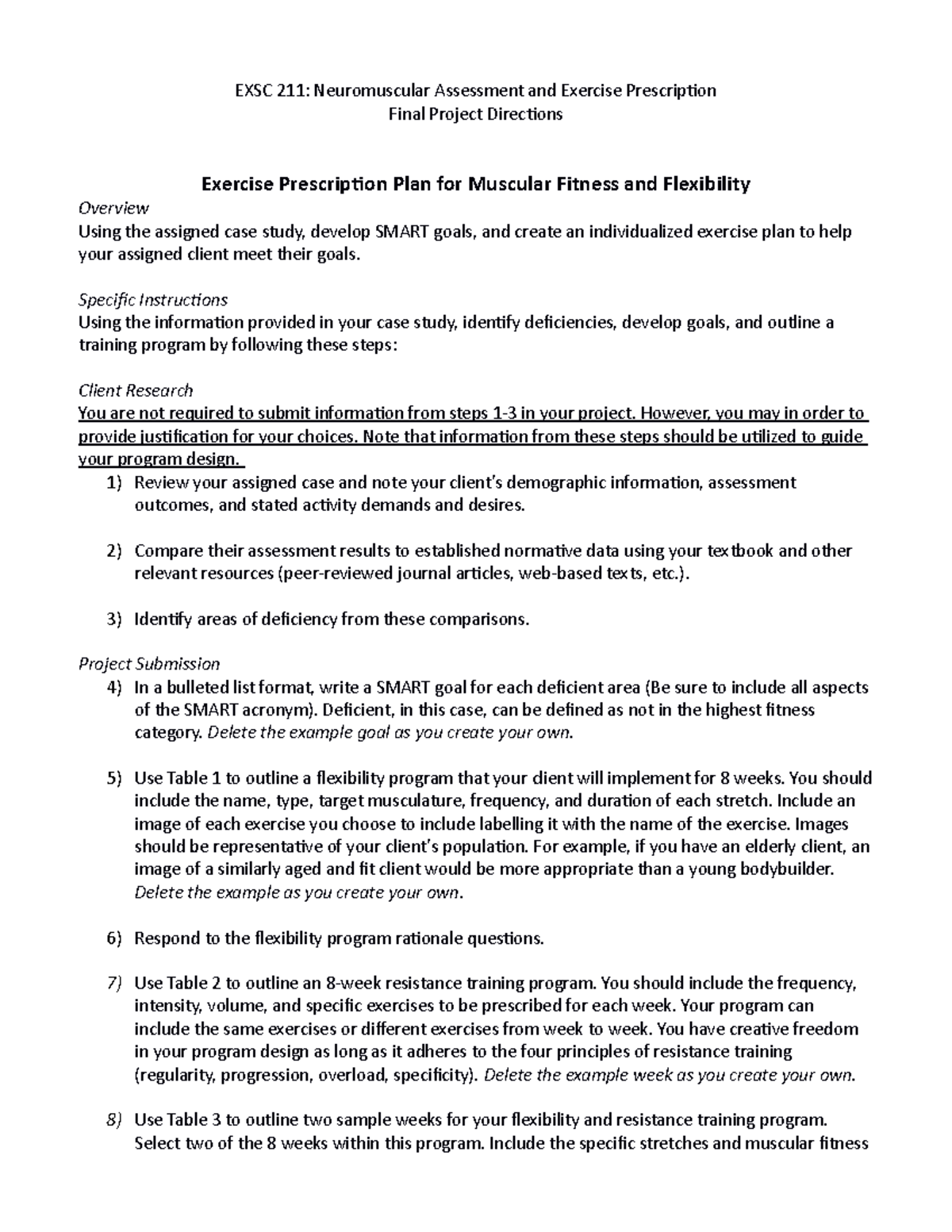 EXSC 211 - Spring 23 - Final Project Directions - EXSC 211 ...