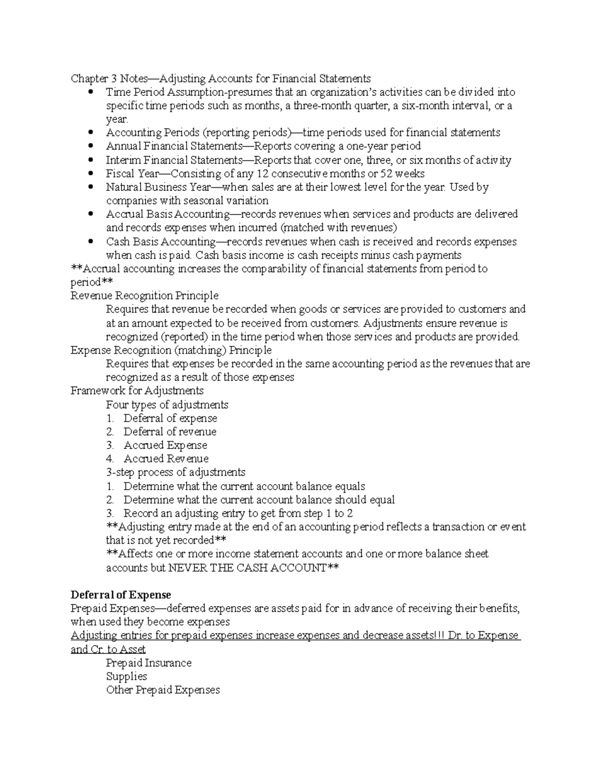 Chapter 3 Notes Chapter 3 Notes Adjusting Accounts For Financial Statements Time Period Studocu Chapter 3 Notes Chapter 3 Notes Adjusting Accounts For Financial Statements Time Period Studocu