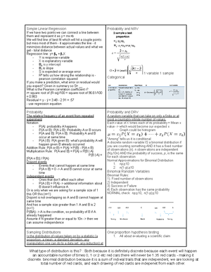 Stat cheat sheet - Explanatory variable: Independent (can be changed in ...