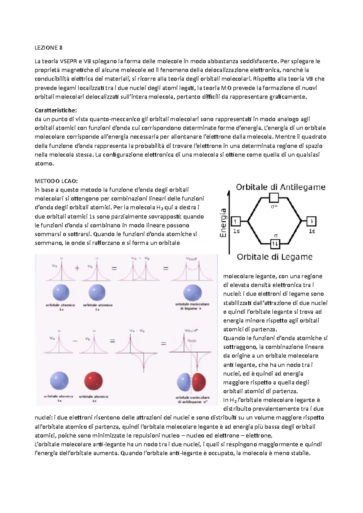 Orbitali Molecolari E Legame Metallico - LEZIONE 8 La Teoria VSEPR E VB ...