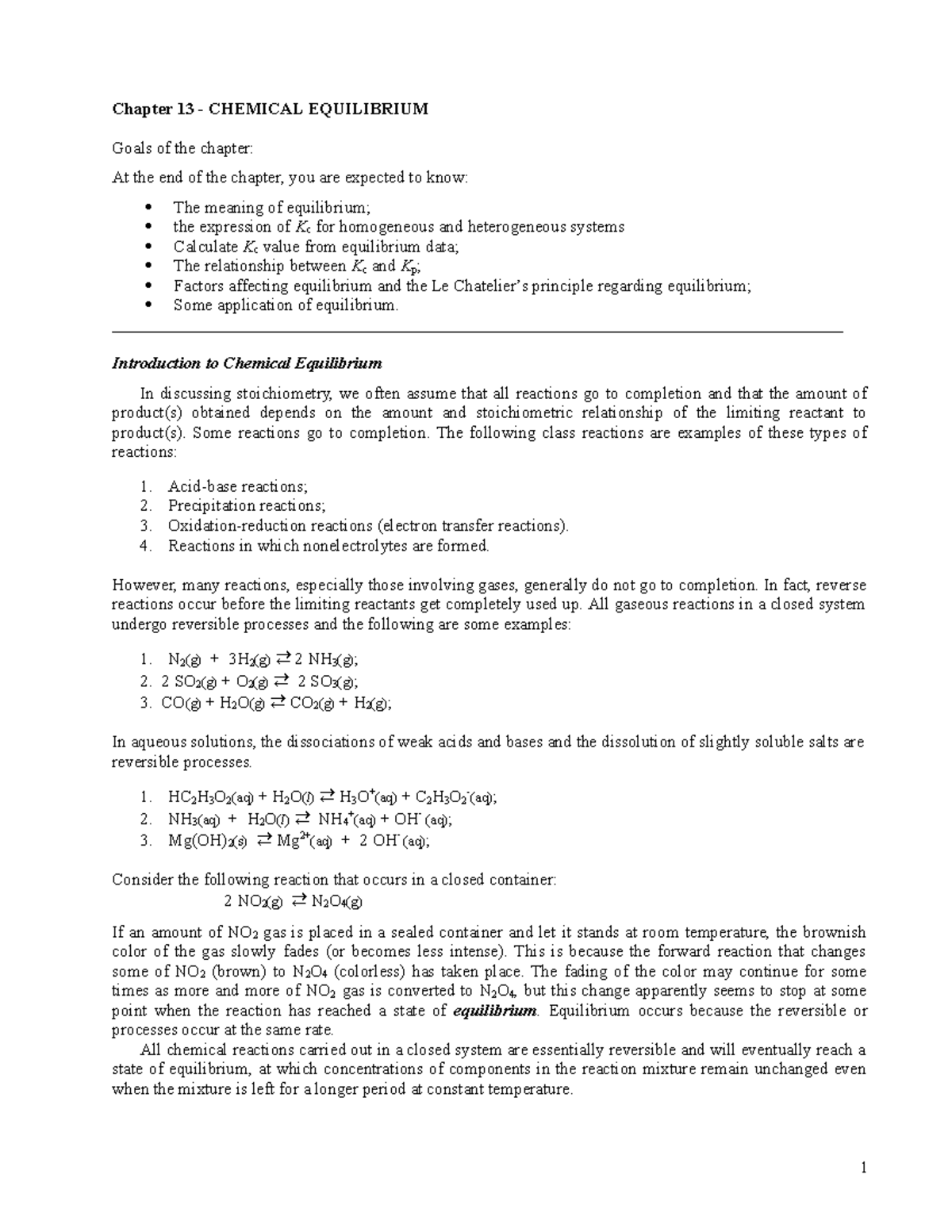 chapter-13-chemical-equilibrium-chapter-13-chemical-equilibrium