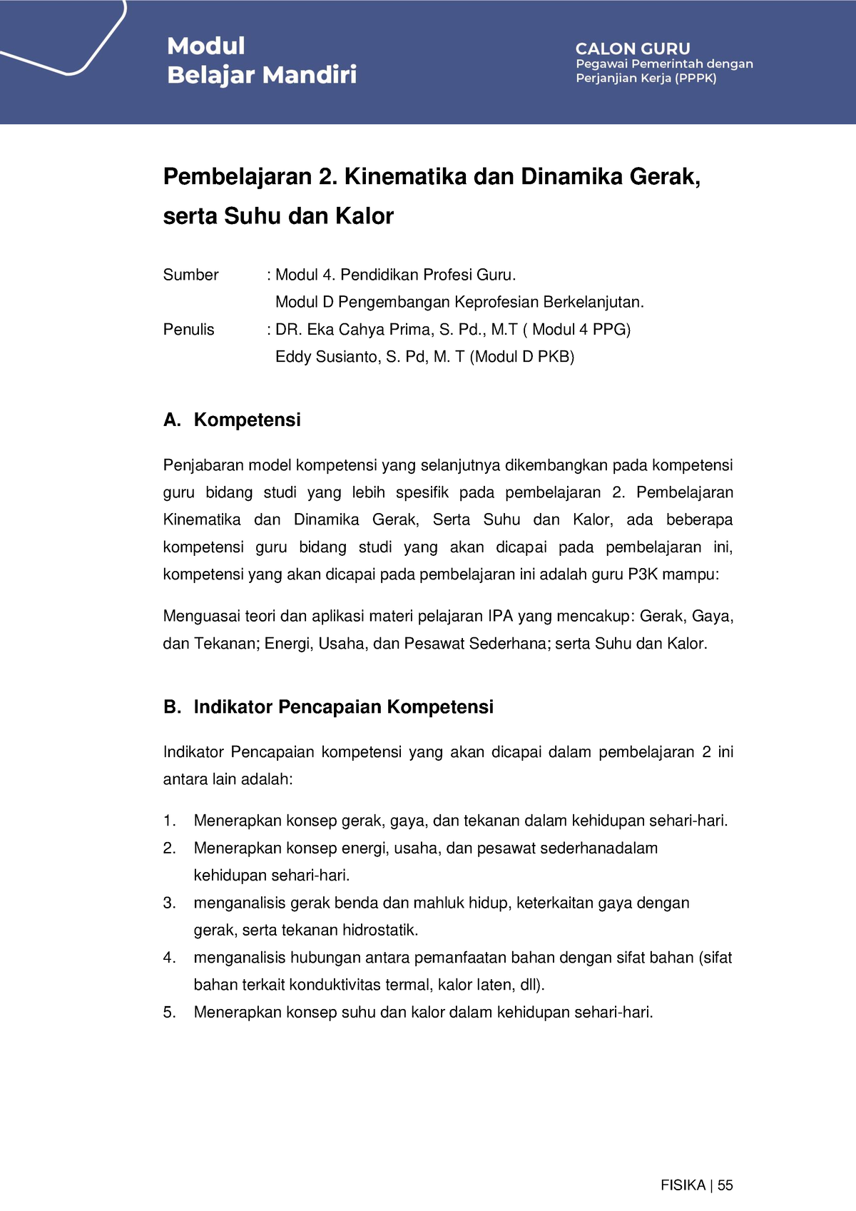 IPA- Fisika-PB2 - Tidak Ada - FISIKA | 55 Pembelajaran 2. Kinematika ...