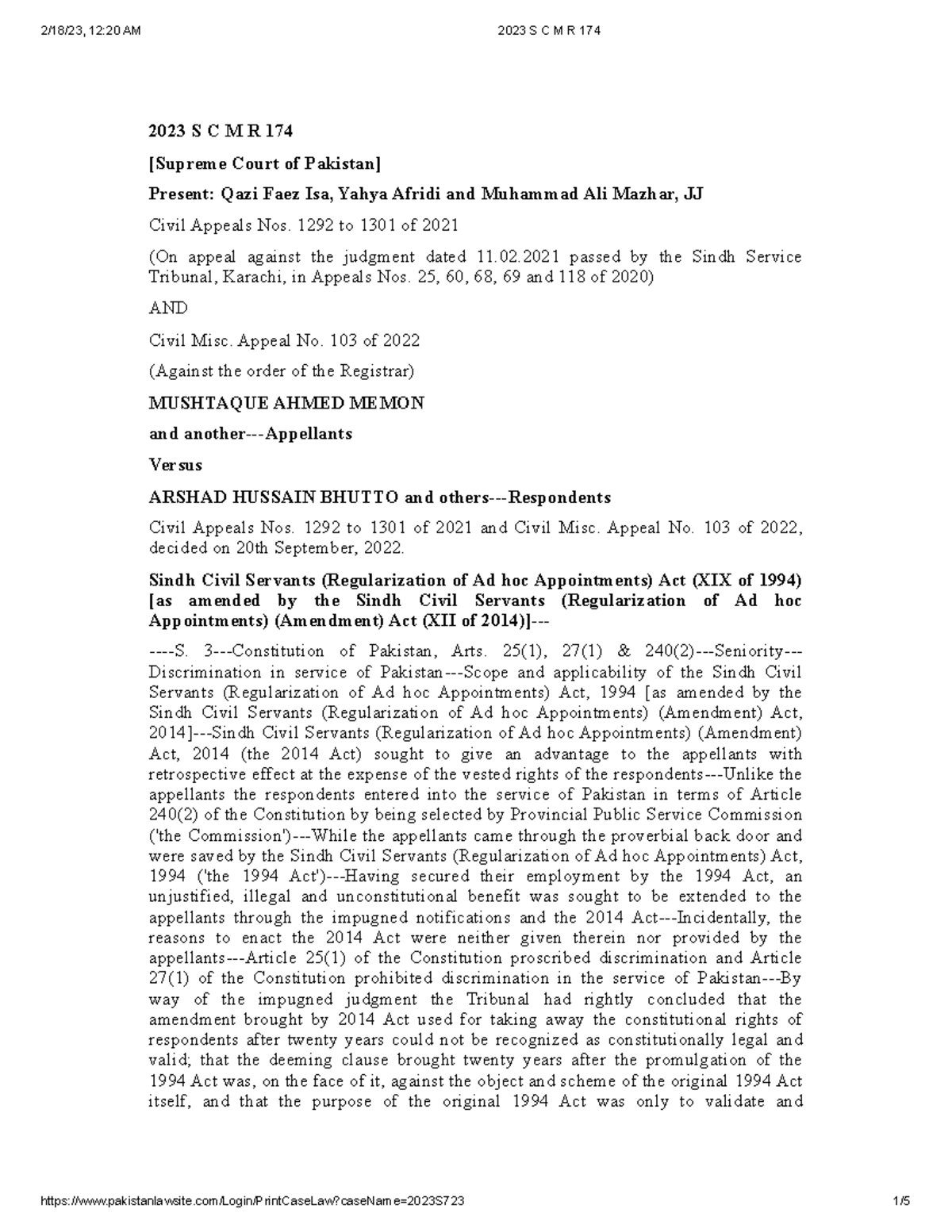 2023-scmr-174-case-laws-on-the-judgements-of-supreme-court-2023-s-c