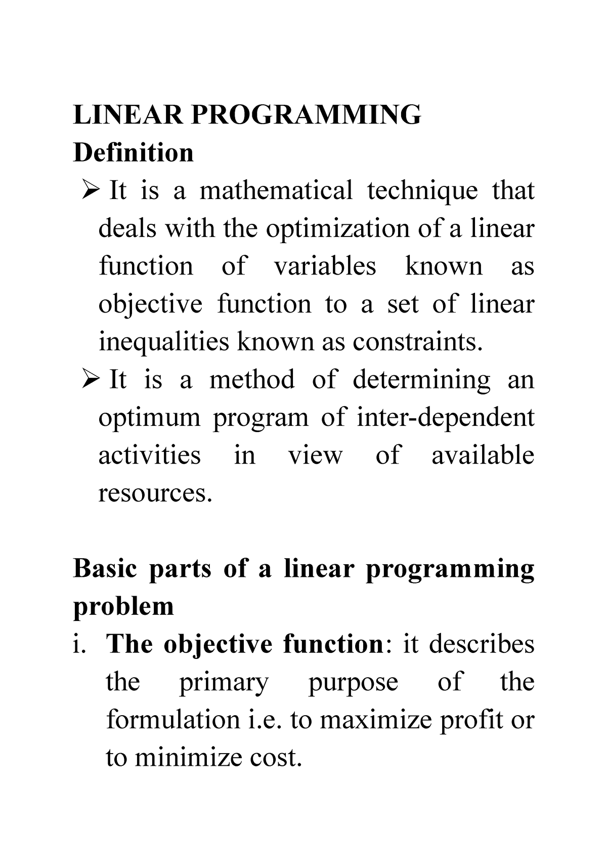 or-linear-programming-brief-notes-on-or-linear-programming