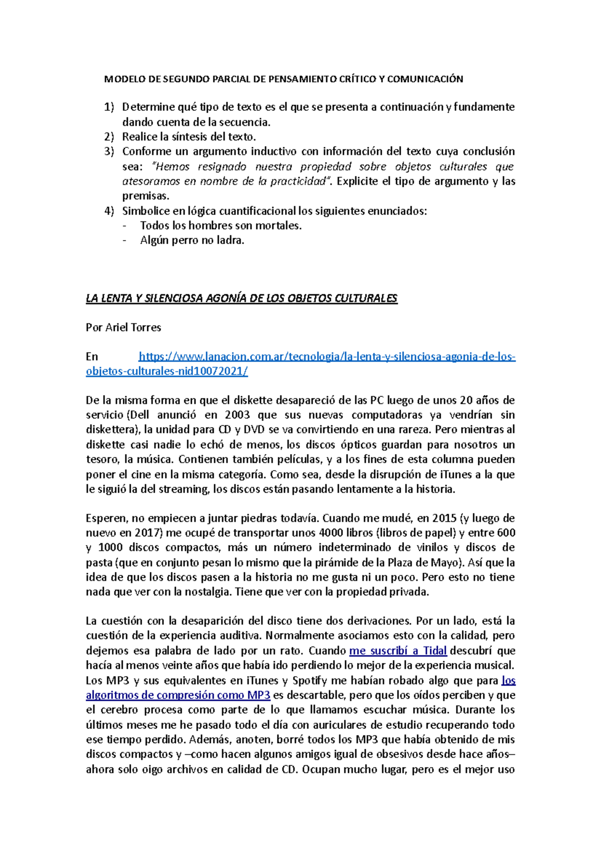Modelo PC 231 - parcial - MODELO DE SEGUNDO PARCIAL DE PENSAMIENTO ...