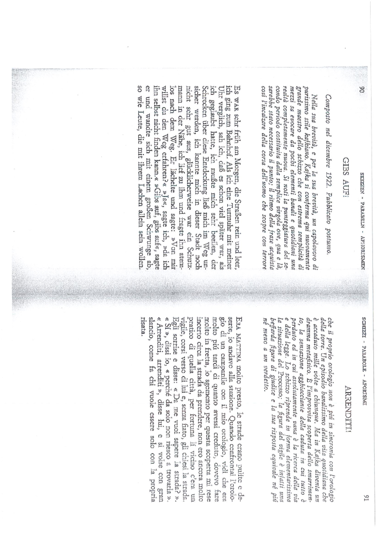 Eine Kaiserliche Botschaft Text Kafka - Kleine Fabel, Gibs auf, Eine kaiserliche Botschaft - Civiltà e