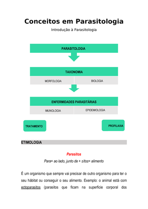 Conceitos Em Parasitologia Introducao A Parasitologia Studocu