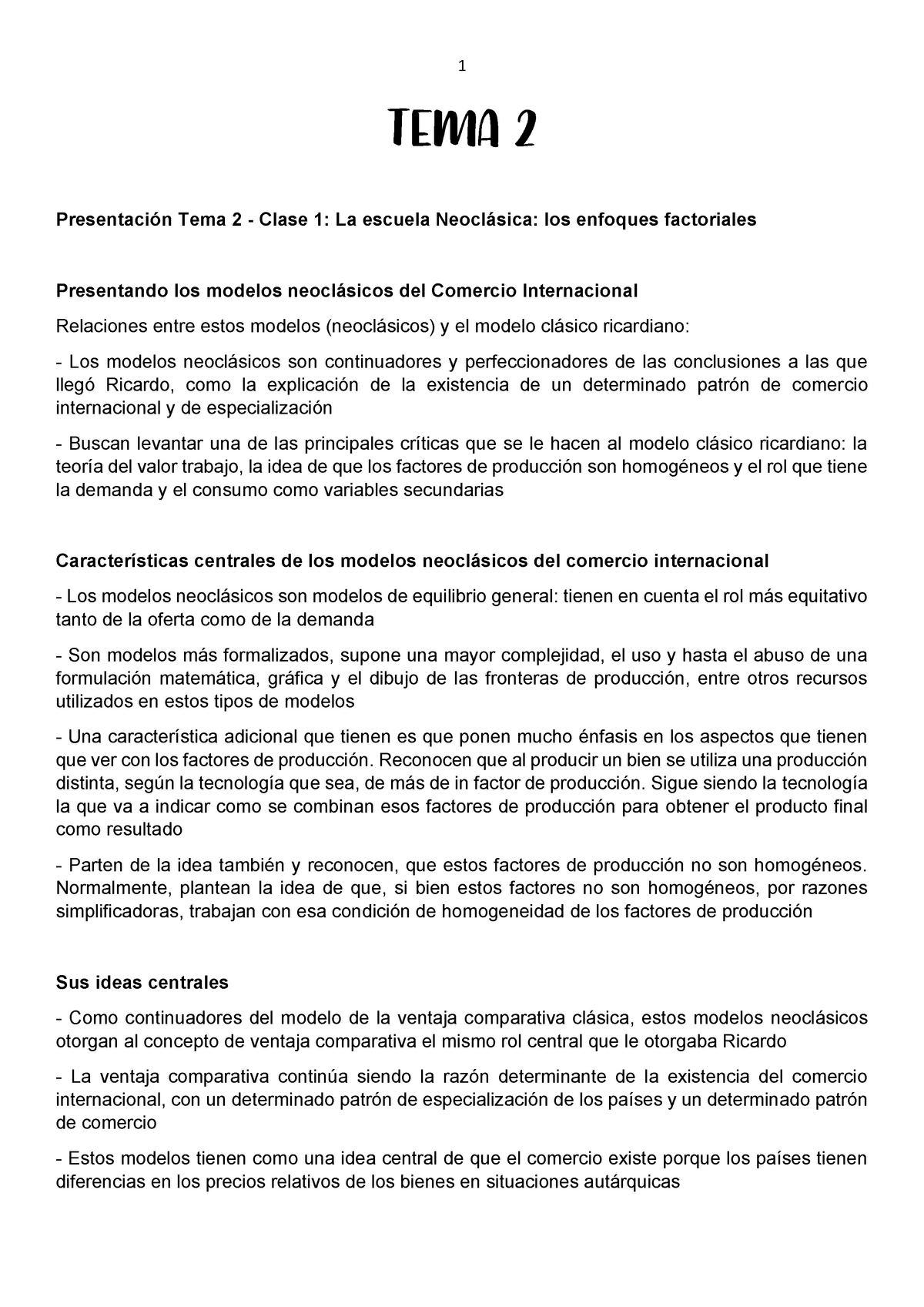 Comercio Internacional Brunetto Tema 2 apuntes - Presentación Tema 2 -  Clase 1: La escuela - Studocu