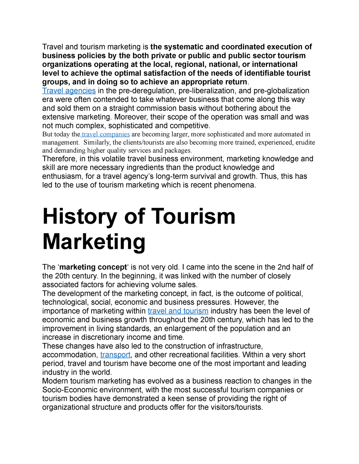 thesis about travel agency