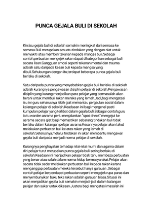 Kesan Buli (BM) - Write by Vicliny. - KESAN GEJALA BULI DI SEKOLAH Kini ...