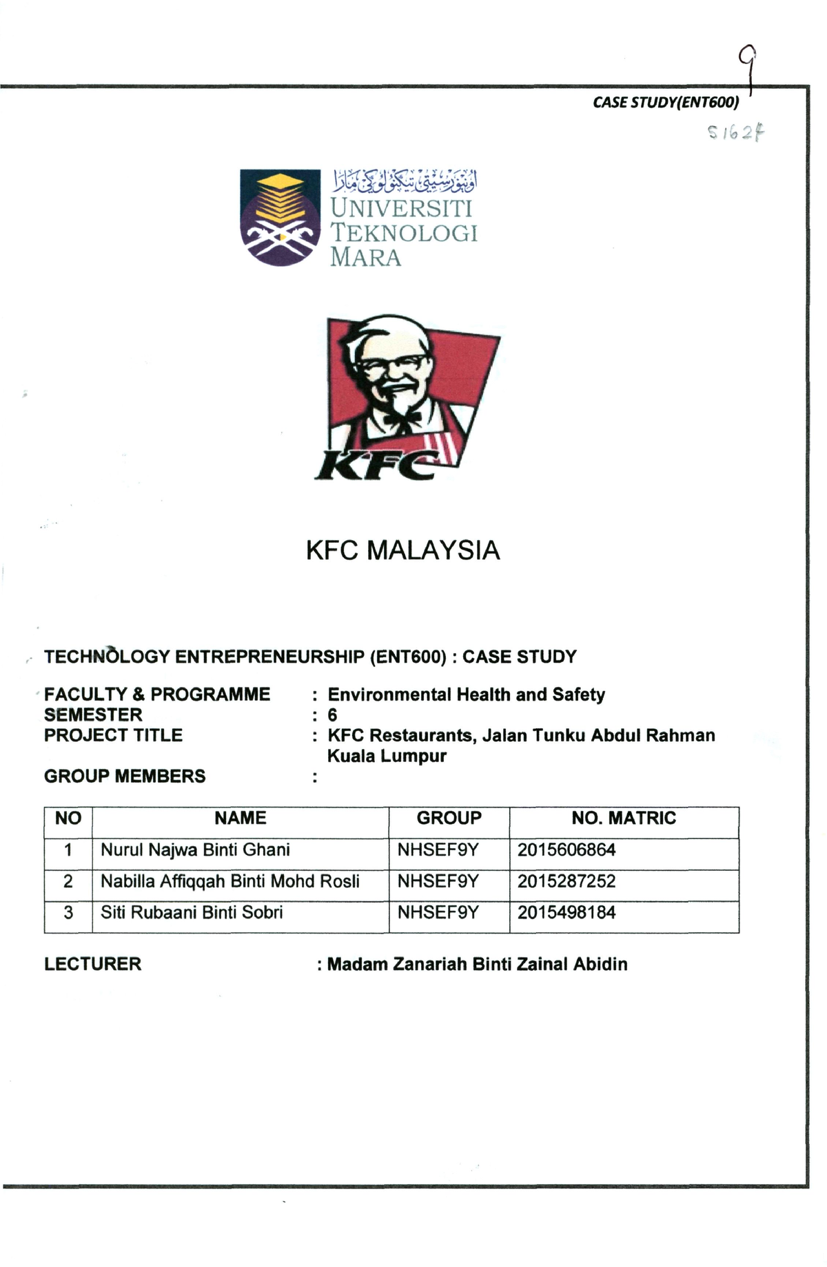 assignment kfc malaysia