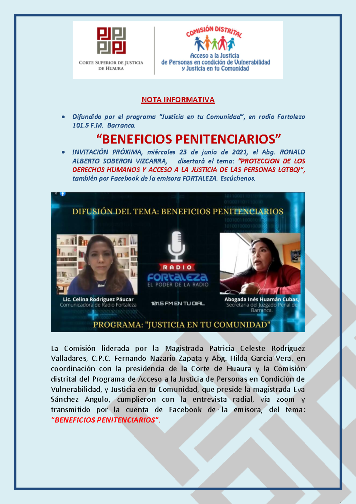 Csjha D Beneficios+ Penitenciarios+EN+ Radio+ Fortaleza - NOTA ...