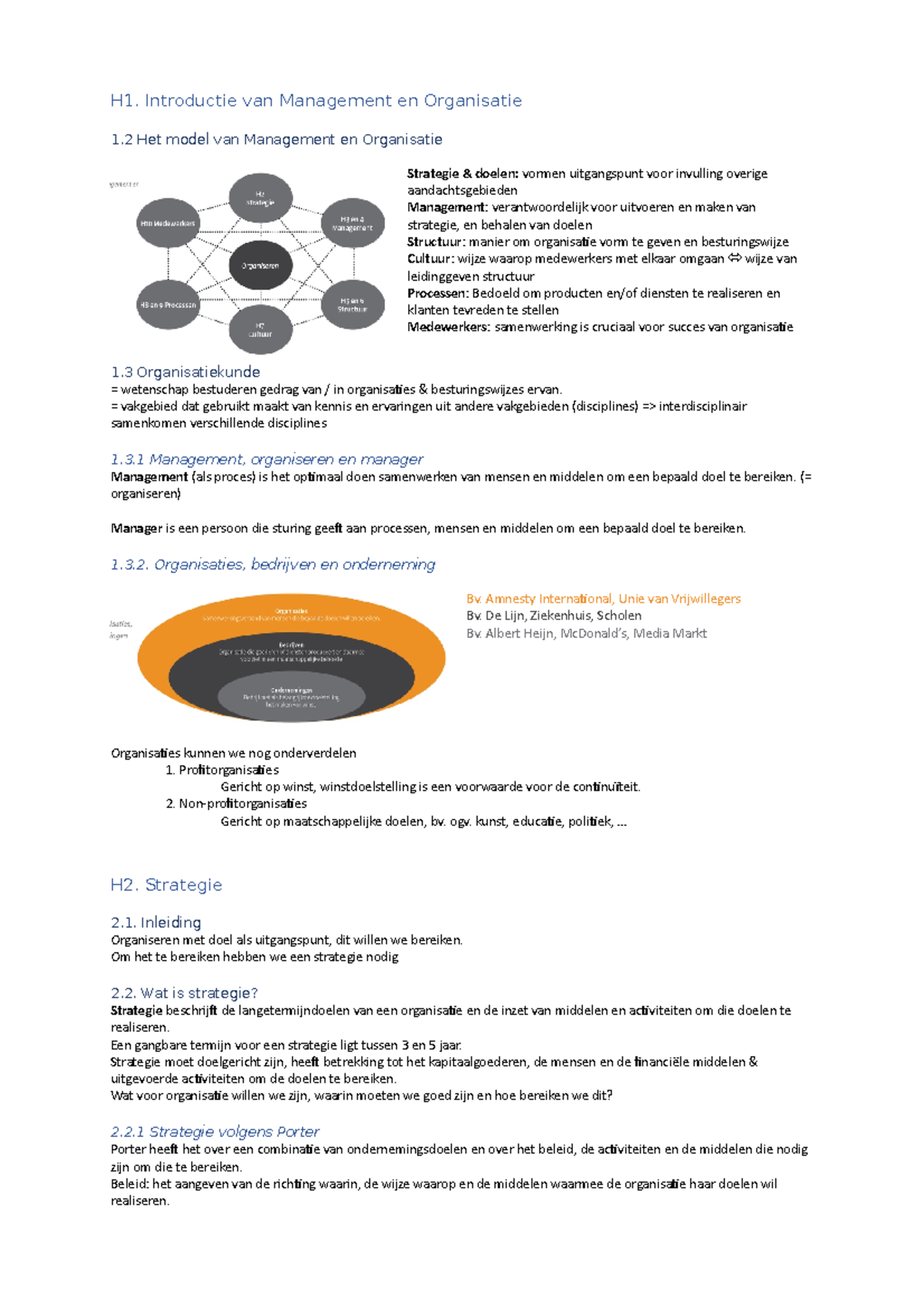 Samenvatting H1-2 - H1. Introductie Van Management En Organisatie 1 Het ...