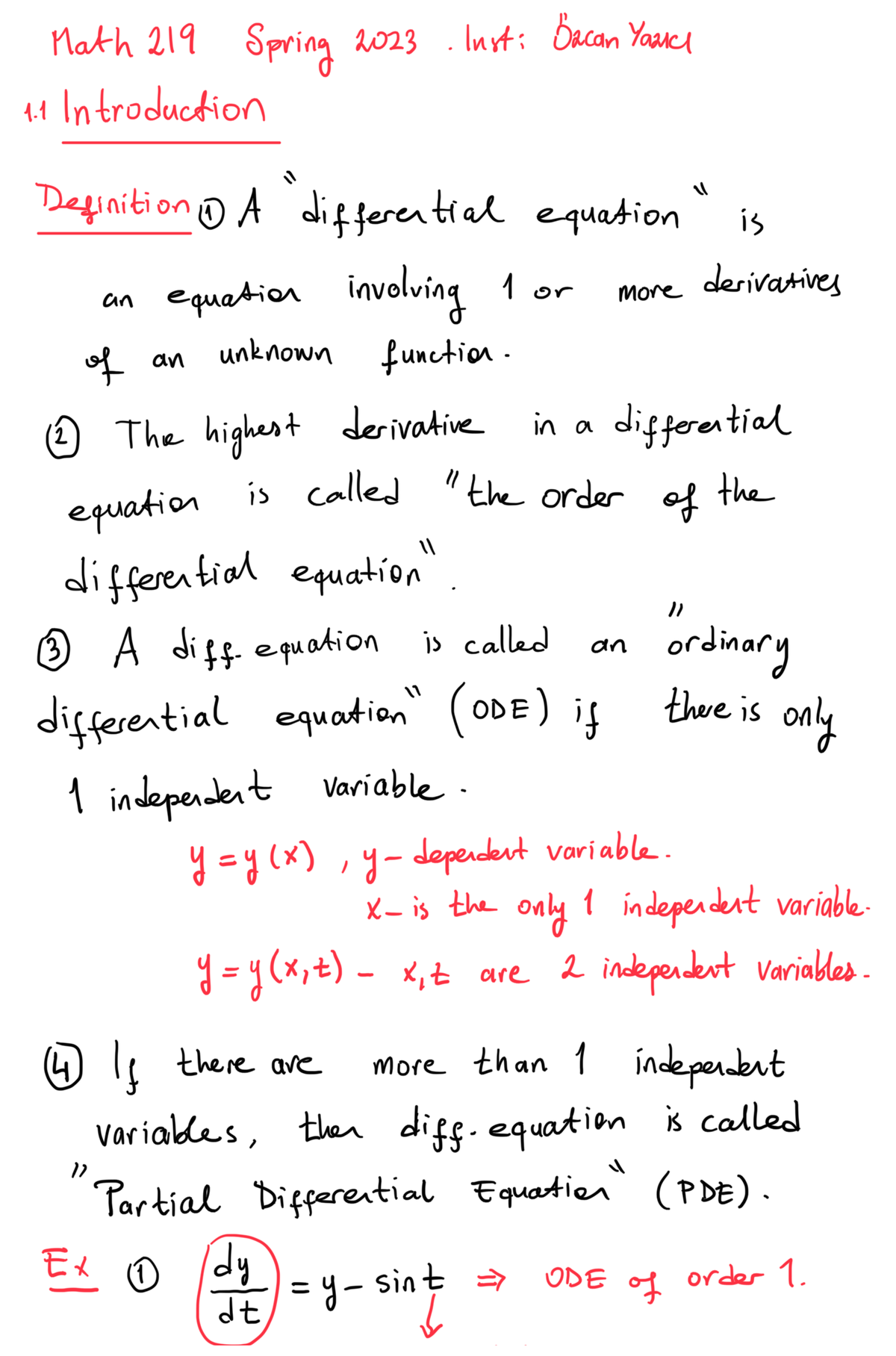 differential equations coursework