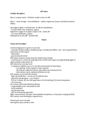 ATI notes for final exam - ATI Notes Cardiac Receptors Beta 1 receptor ...