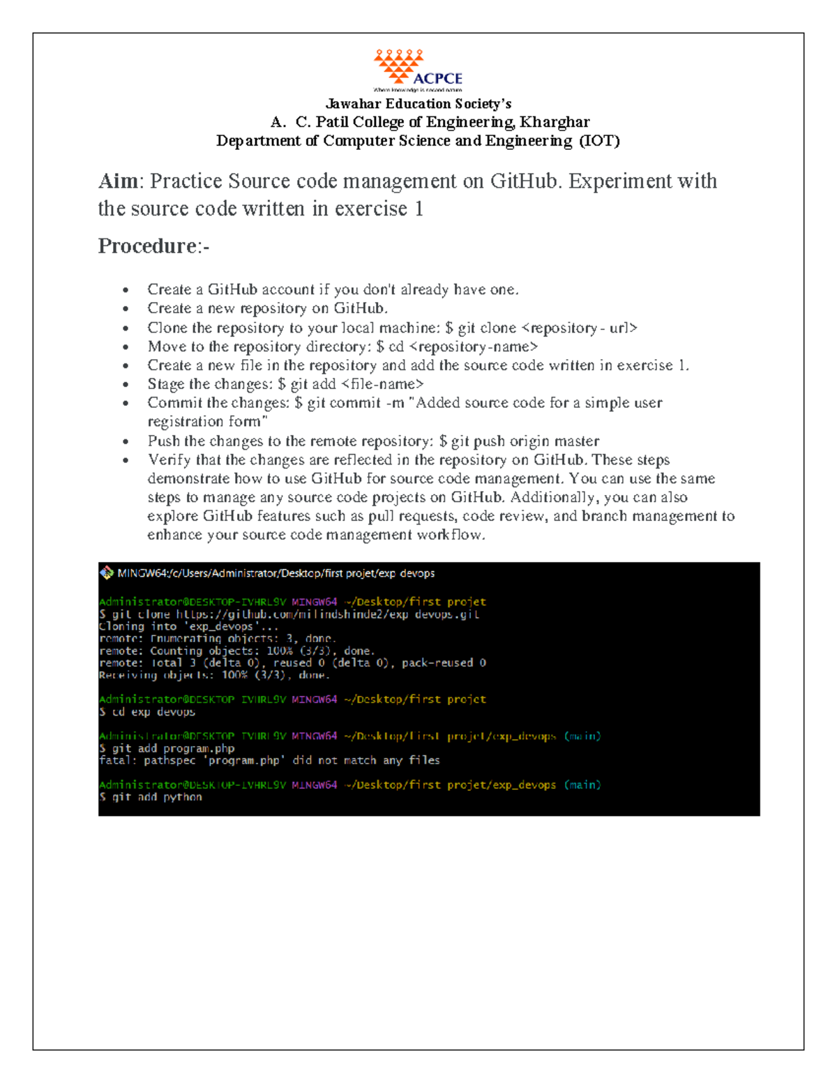 Exp devops 3 - Jawahar Education Society’s A. C. Patil College of ...