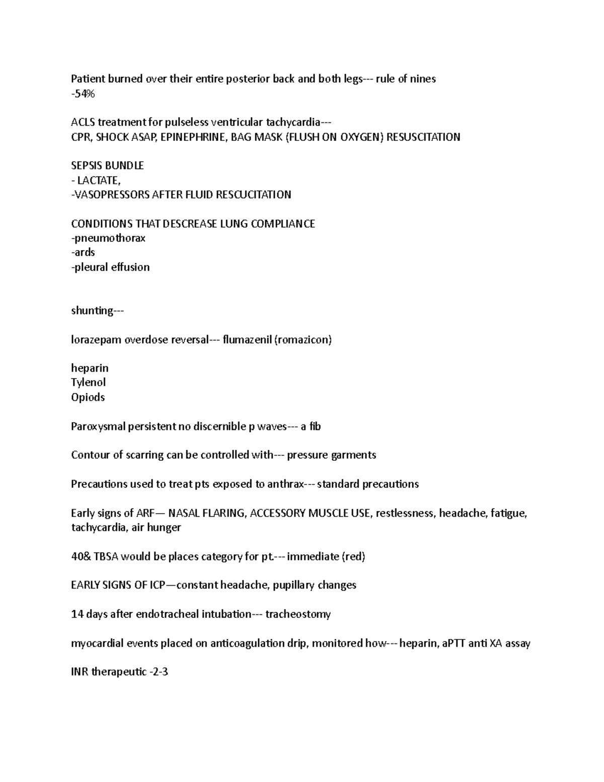 Final EXAM Jepordy - notes - Patient burned over their entire posterior ...
