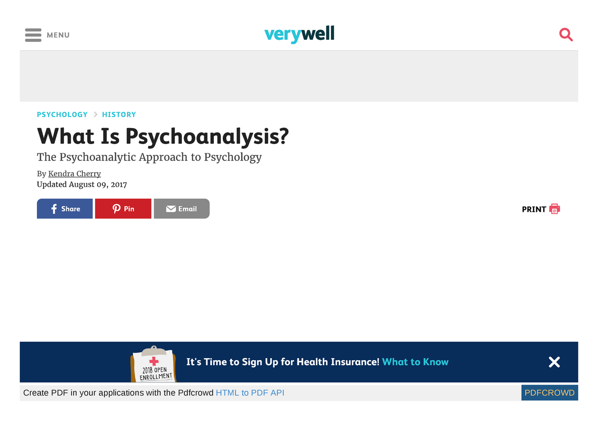 Psychology History What Is Psychoanalysi - PSYCHOLOGY HISTORY What Is ...