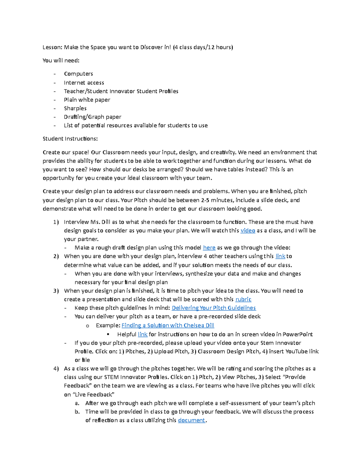 Create Your Classroom Design Pitch - Lesson: Make the Space you want to ...