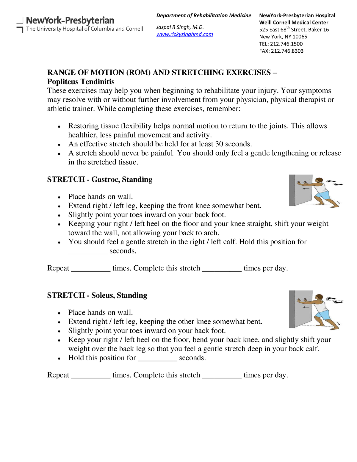 Popliteus-tendonitis - Jaspal R Singh, M. rickysinghmd Weill Cornell ...