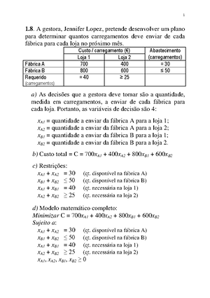 Exercícios De Investigação Operacional 2020/2021 - UM – DPS 2005 ...