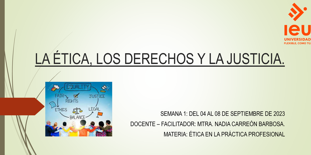 Sesión 1 - Gestion empresarial - LA .., LOS DERECHOS Y LA JUSTICIA
