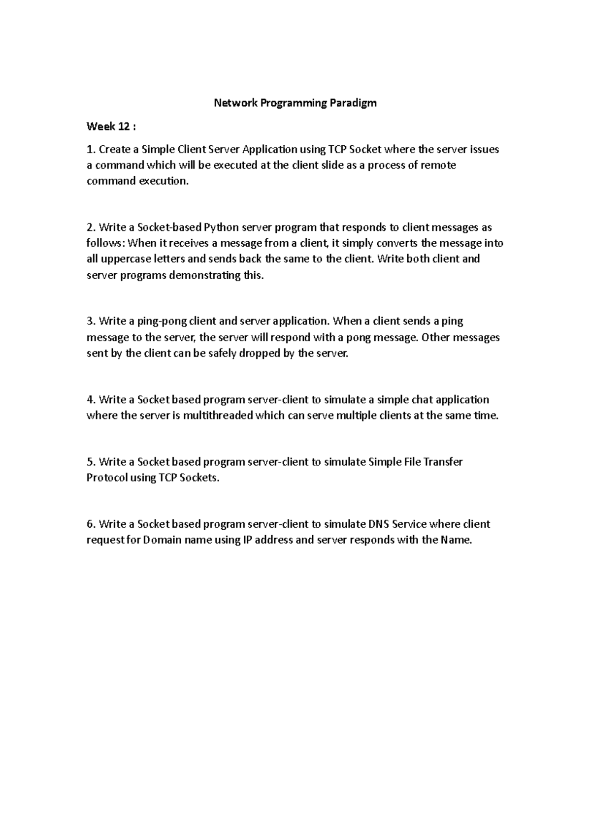App week 12 - Network Programming Paradigm Week 12 : Create a Simple ...