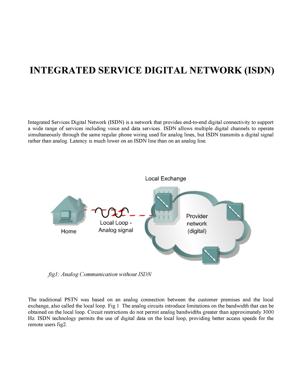 Integrated Service Digital Network - INTEGRATED SERVICE DIGITAL NETWORK ...